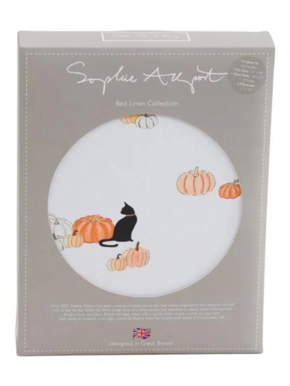 SOPHIE ALLPORT Cotton Pumpkin Cat Sheet Set